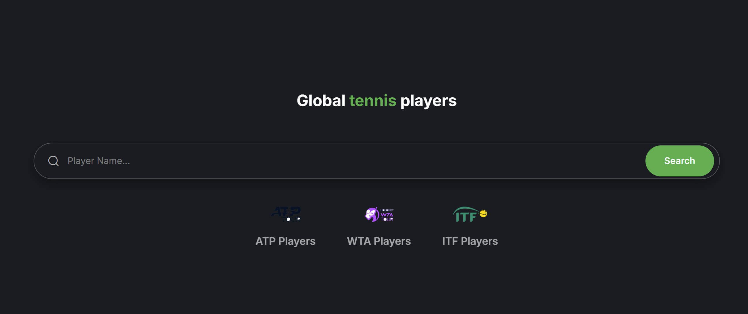 Global tennis players